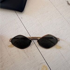 Quay Gold Frame Sunglasses with Black Lenses